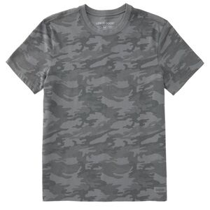 Life Is Good Men's Gray Print Camo Crusher Tee